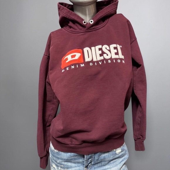 Diesel Tops - DIESEL Burgundy Hoodie